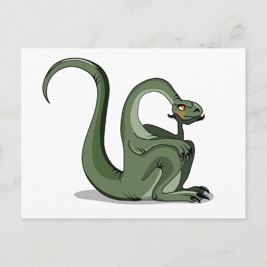 Illustration eines Cartoon Brontosaurus Denken. Postkarte (Vorderseite)