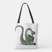 Illustration eines Cartoon Brontosaurus Denken. Tasche (Rückseite)
