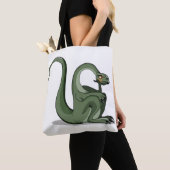 Illustration eines Cartoon Brontosaurus Denken. Tasche (Von Nahem)