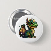 Illustration eines Cartoon-Drachens Button (Vorne & Hinten)