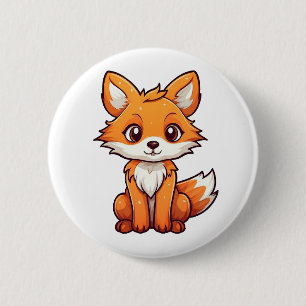 Illustration eines Cartoon-Fuchses Button