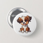Illustration eines Cartoon-Hundes Button (Vorne & Hinten)