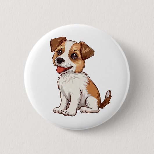 Illustration eines Cartoon-Hundes Button (Vorderseite)