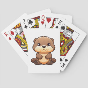 Illustration eines Cartoon-Otters Spielkarten