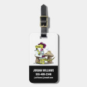 Illustration eines Cartoon Raptor Poet Denken. Gepäckanhänger (Vorderseite vertikal)