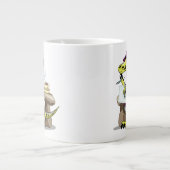 Illustration eines Cartoon Raptor Poet Denken. Jumbo-Tasse (Vorderseite)