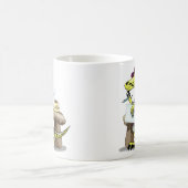 Illustration eines Cartoon Raptor Poet Denken. Kaffeetasse (Mittel)