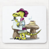 Illustration eines Cartoon Raptor Poet Denken. Mousepad (Vorne)