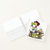 Illustration eines Cartoon Raptor Poet Denken. Notizblock (Innenseite)