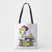 Illustration eines Cartoon Raptor Poet Denken. Tasche (Vorderseite)
