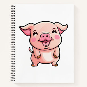 Illustration eines Cartoon-Schweins Notizblock