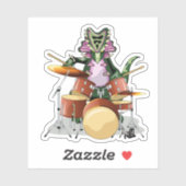 Illustration eines Chasmosaurus, der die Trommeln  Aufkleber (Blatt)