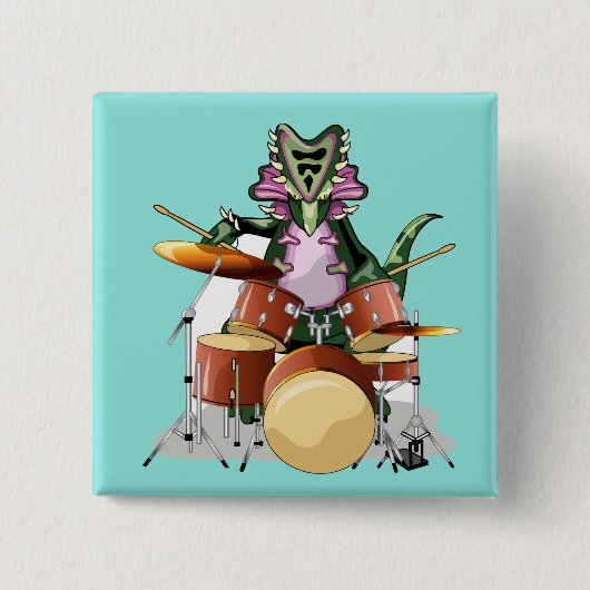 Illustration eines Chasmosaurus, der die Trommeln Button (Vorderseite)