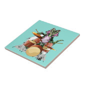 Illustration eines Chasmosaurus, der die Trommeln Fliese (Seite)