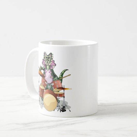 Illustration eines Chasmosaurus, der die Trommeln  Kaffeetasse (Vorderseite Links)