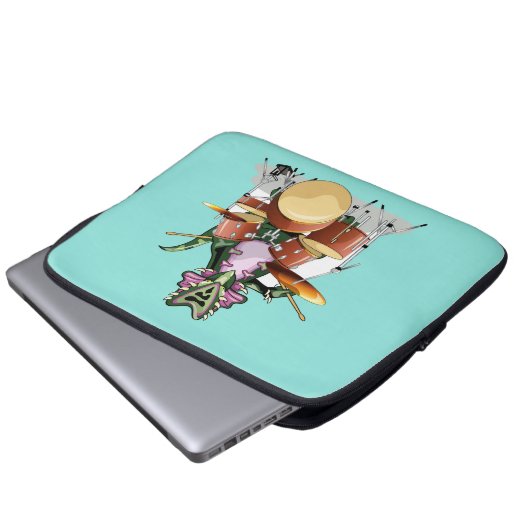 Illustration eines Chasmosaurus, der die Trommeln Laptopschutzhülle (Vorne Knopf)