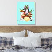 Illustration eines Chasmosaurus, der die Trommeln  Leinwanddruck (Insitu (Schlafzimmer))