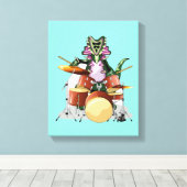 Illustration eines Chasmosaurus, der die Trommeln  Leinwanddruck (Insitu (Holzboden))