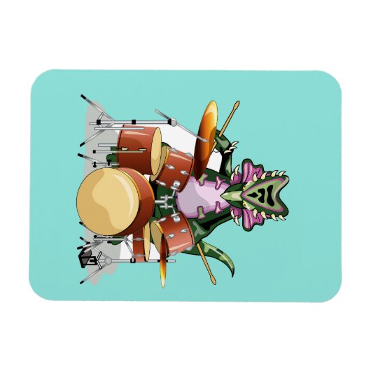 Illustration eines Chasmosaurus, der die Trommeln Magnet (Horizontal)