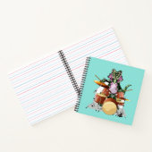 Illustration eines Chasmosaurus, der die Trommeln  Notizblock (Innenseite)