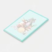 Illustration eines Chasmosaurus, der die Trommeln Post-it Klebezettel (angewinkelt)