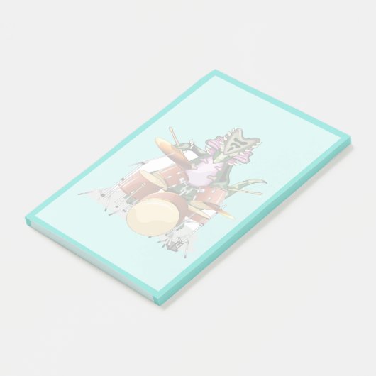 Illustration eines Chasmosaurus, der die Trommeln Post-it Klebezettel (angewinkelt)