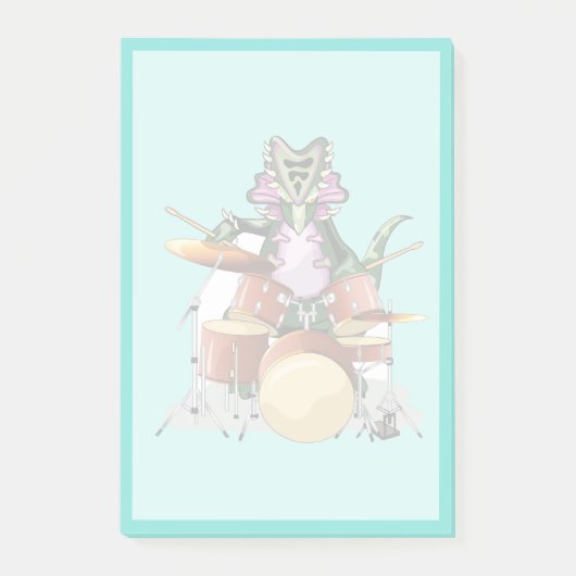 Illustration eines Chasmosaurus, der die Trommeln Post-it Klebezettel (Vorderseite)