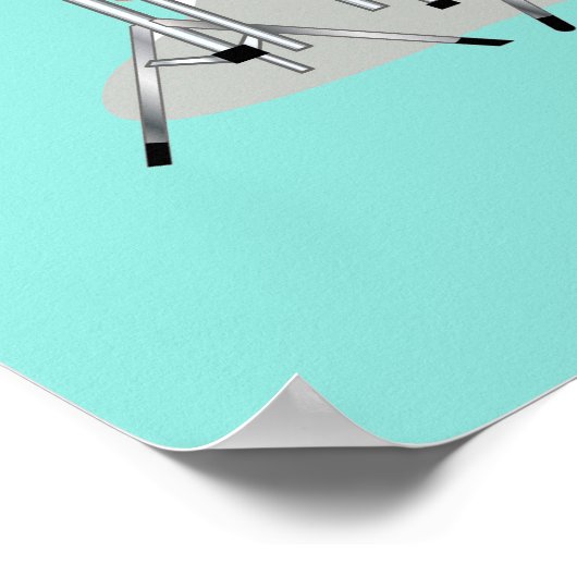 Illustration eines Chasmosaurus, der die Trommeln Poster (Ecke)