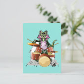 Illustration eines Chasmosaurus, der die Trommeln Postkarte (Stehend Vorderseite)