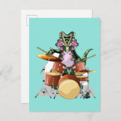 Illustration eines Chasmosaurus, der die Trommeln  Postkarte (Vorne/Hinten)