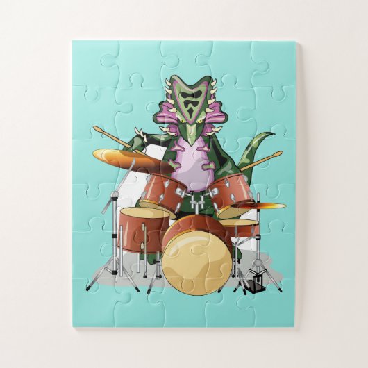Illustration eines Chasmosaurus, der die Trommeln Puzzle (Vertikal)