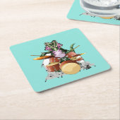 Illustration eines Chasmosaurus, der die Trommeln  Rechteckiger Pappuntersetzer (angewinkelt)