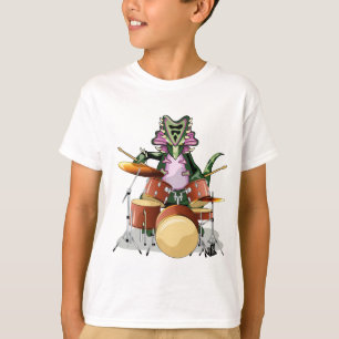 Illustration eines Chasmosaurus, der die Trommeln T-Shirt