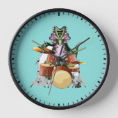 Illustration eines Chasmosaurus, der die Trommeln Uhr (Vorderseite)