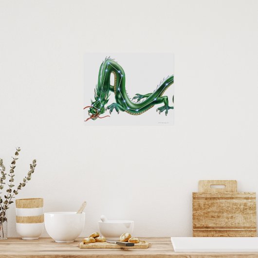 Illustration eines Drachen mit dem Drachen (Draco) Poster (Küche)