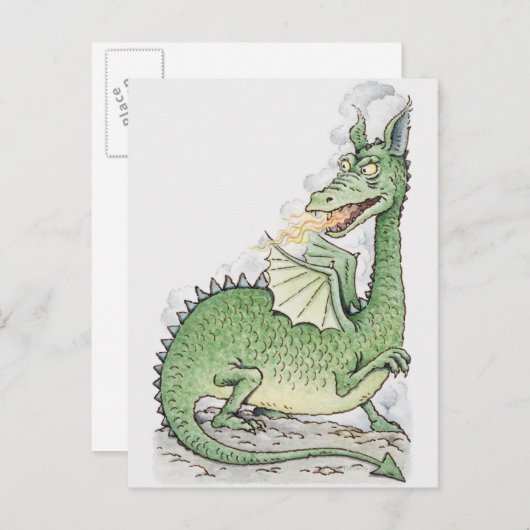 Illustration eines Drachenfeuers Postkarte (Vorne/Hinten)