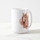 Illustration eines floralen Pferdes Kaffeetasse (VorderseiteRechts)