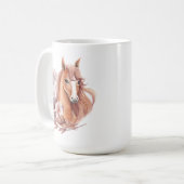 Illustration eines floralen Pferdes Kaffeetasse (Vorderseite Links)