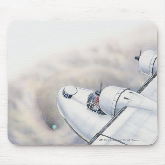 Illustration eines Flugzeugfliegens über Wormhole Mousepad (Vorne)