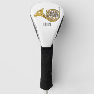 Illustration eines französischen Horns als Cartoon Golf Headcover