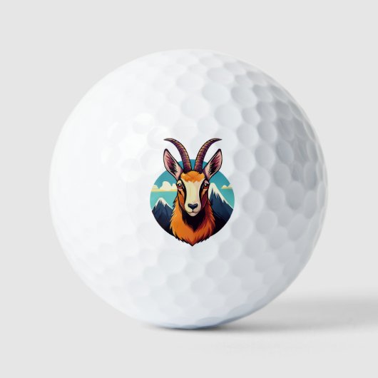 Illustration eines Gämsekopfes Golfball (Vorderseite)
