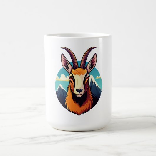 Illustration eines Gämsekopfes Kaffeetasse (Mittel)