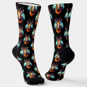 Illustration eines Gämsekopfes Socken