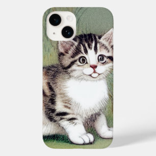 Illustration eines gestreiften Kätzchens im Vintag Case-Mate iPhone 14 Hülle