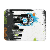 Illustration eines grungenhaften Stadtbildes Magnet (Horizontal)
