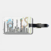 Illustration eines grungy Stadtbildes Gepäckanhänger (Rückseite horizontal)