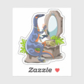 Illustration eines Iguanodon, das das Make-up anbr Aufkleber (Blatt)