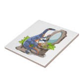 Illustration eines Iguanodon, das das Make-up anbr Fliese (Seite)