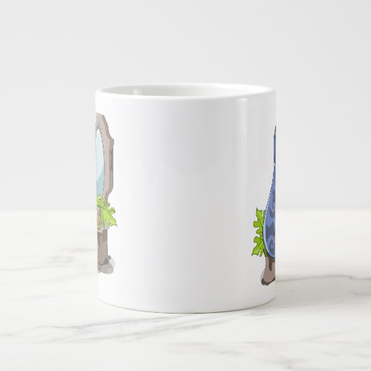 Illustration eines Iguanodon, das das Make-up anbr Jumbo-Tasse (Vorderseite)