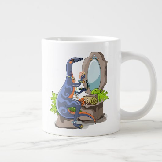 Illustration eines Iguanodon, das das Make-up anbr Jumbo-Tasse (Rechts)